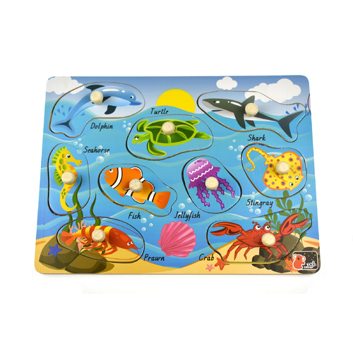 Koala Dream Wooden 2 in 1 Sea Animal Peg Puzzle PM222