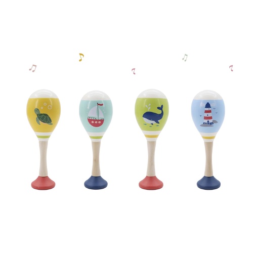 Kaper Kidz Wooden Maraca Ocean Theme Assorted; One Supplied NG23965