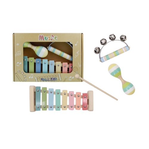 Kaper Kidz Wooden Music Set 3pc Xylophone Set - Blue NG23967