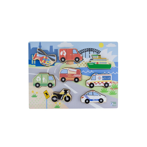 Koala Dream Wooden Chunky Aussie Transport Vehicle Puzzle PM237