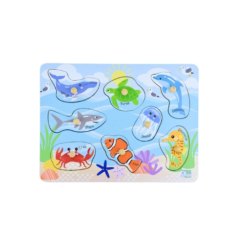 Koala Dream 2 in 1 Sea Animals and Their Habitats Peg Puzzle PM240