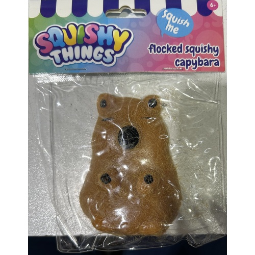 Squishy Things Flocked Squishy Capybara SQ-CAPY