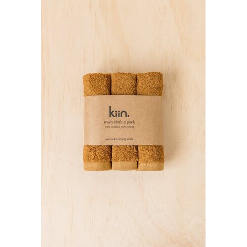 Kiin Baby Wash Cloth 3pk Caramel