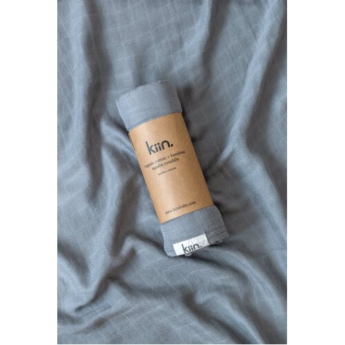 Kiin Organic Cotton + Bamboo Muslin Swaddle - Cloud