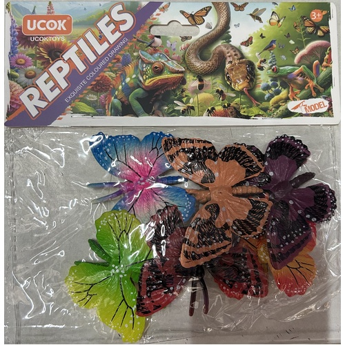Butterfly 10cm Assorted in Poly Bag 6pc AA501016