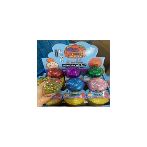 Squishy Mystery Glitter Bead Filled Bun Assorted Colours; One Supplied AA501266