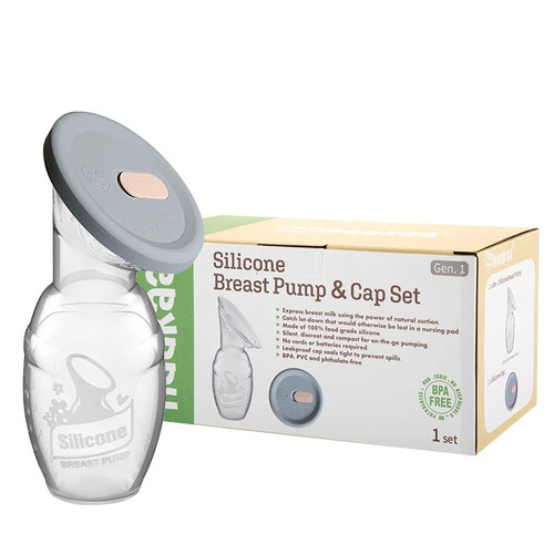 HaaKaa Silicone Breast Pump and Cap 150ml Set 041