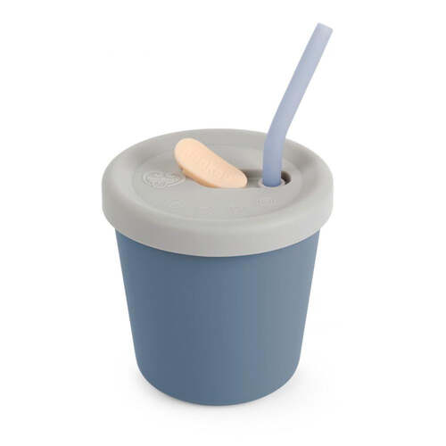 Haakaa Silicone Sippy Straw Cup Assorted Colours [Colour: Bluestone]