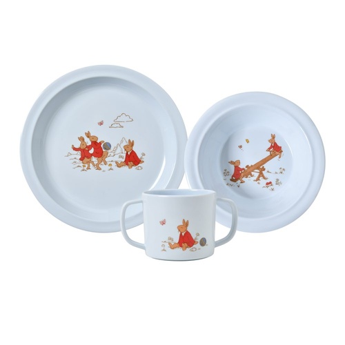 Bunnykins 3 Piece Melamine Dinner Set - Blue 122002-B