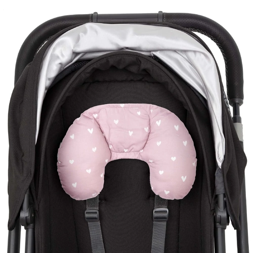 Outlook Baby Head Huggers Neck Support - Dusty Rose Hearts