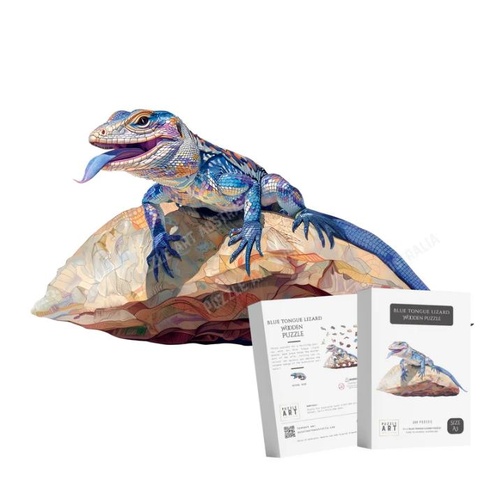 Puzzle Art Blue Tongue Lizard Wooden Puzzle A5 P0720S