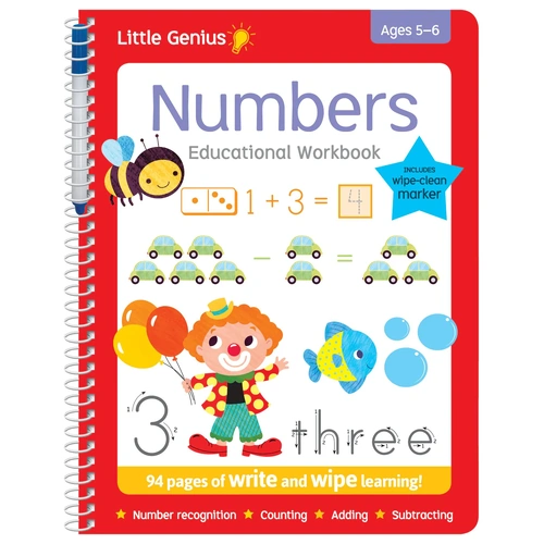 Little Genius Numbers Write & Wipe Educational Workbook 11105
