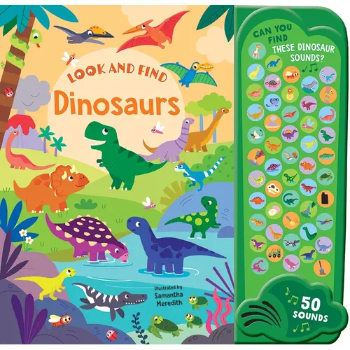 Lake Press Look And Find 50 Button Mega Sound Book - Dinosaurs 6979