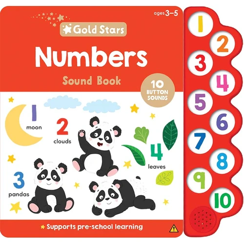Lake Press 10 Button Sound Book - Gold Stars Numbers 8409