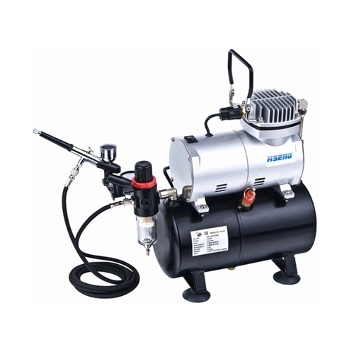 Hseng Air Compressor with Holding Tank Kit (Hose & HS-80 Airbrush) AS186K