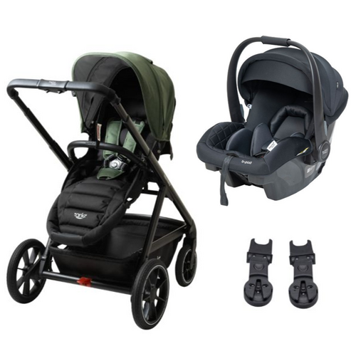 Valco Baby Ark Stroller Basil + Britax B-Pod Capsule Travel System 