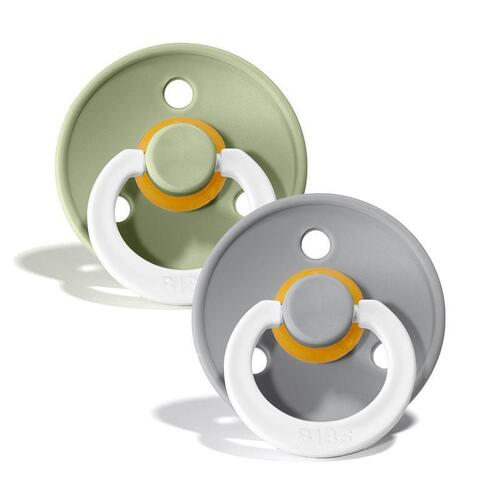 BIBS Dummies Night Glow 2pk [Colour: Sage/Cloud] [Size: Size 3 (18+ Months)] [Style: Round]
