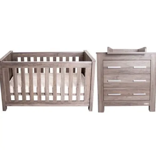 Love n Care Bordeaux Cot, Chest & Mattress Package B - Brown Vintage