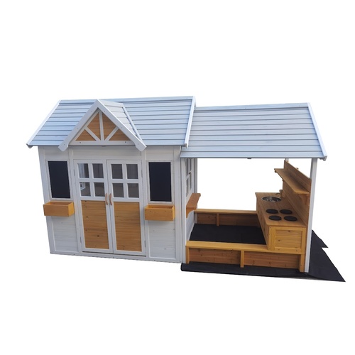KidzShack Country Shack Cubby House & Mud Kitchen