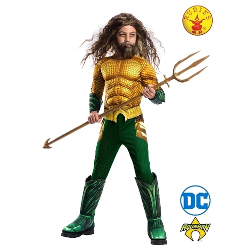 Rubies Deerfield DC Comics Aquaman Deluxe Costume Dress Up Size: 5-7 years 641365M**