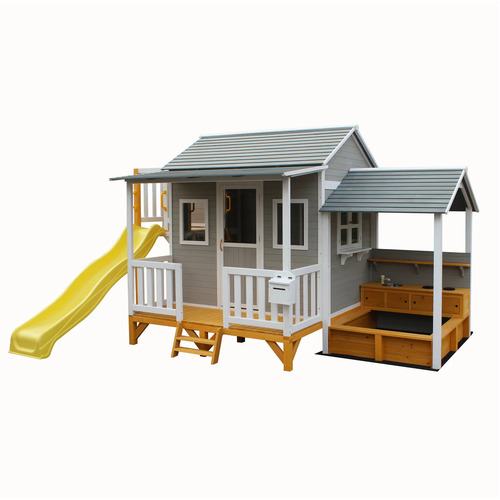 KidzShack DELIGHTFUL Shack Cubby House + Mud Kitchen - NO SLIDE