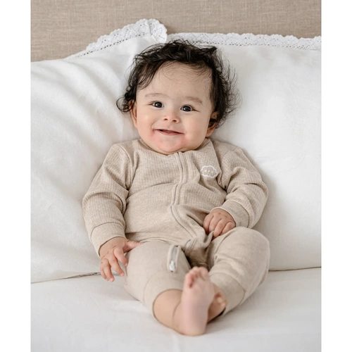 Comfy Baby Zip Growsuit Heather Oat [Size: 000]