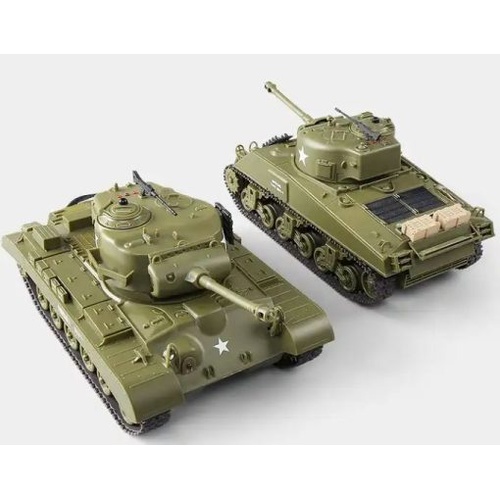 Heng Long 1:30 Scale US M26 Pershing Vs M4A3 Sherman R/C Infrared Battle Tanks HL-3841-10