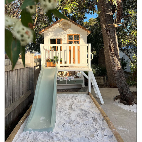 KidzShack INSPIRATION Shack Cubby House with Mud Kitchen & Activity Zone - NO SLIDE