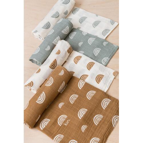 Kiin Organic Cotton + Bamboo Muslin Swaddle Rainbow Assorted Colours