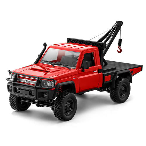 MN Model 1:12 Toyota Land Cruiser LC79 w/ Crane Attachment 4WD R/C Rock Crawler MN-82T - Red