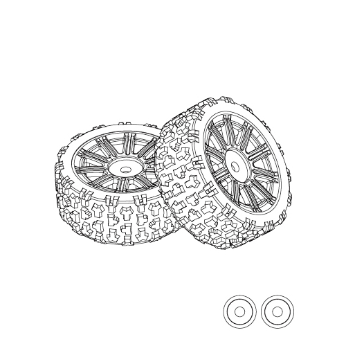 1415B2MJX 14302 Tires (TPR) (2pcs) [1415B2]