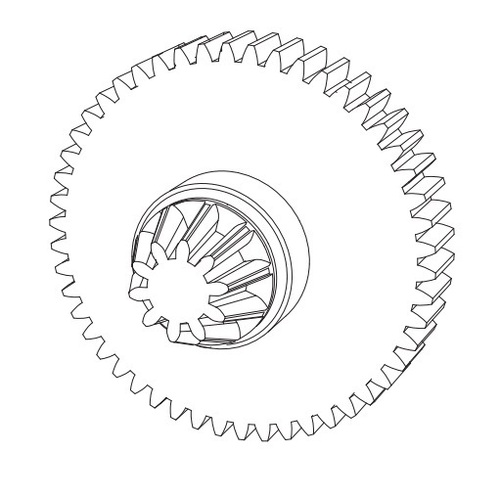 MJX Spur Gear Assembly (Machined Metal) [16401Y]