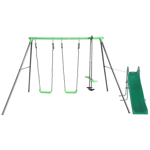 Hurley 2 Metal Swing Set with slide