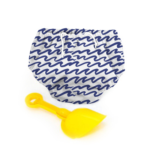 Pea Pods Reusable Swim Nappy - Blue Waves [Size: Large (9-12kg)] SWLBW
