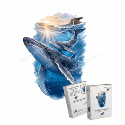 Puzzle Art Humpbacks Rising Wooden Puzzle A5