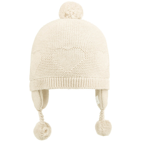 Toshi Organic Earmuff Beanie [Colour: Feather] [Size : S 8mths to 2yrs (52cm)] [Style: Heart]