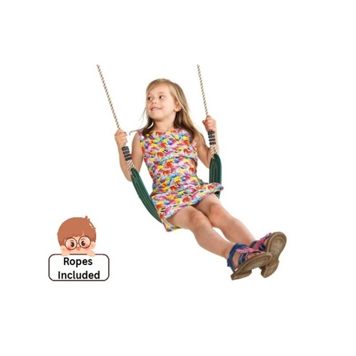 Strap Seat Moulded Ribbed - wrap-around swing with Adjustable Ropes - GREEN